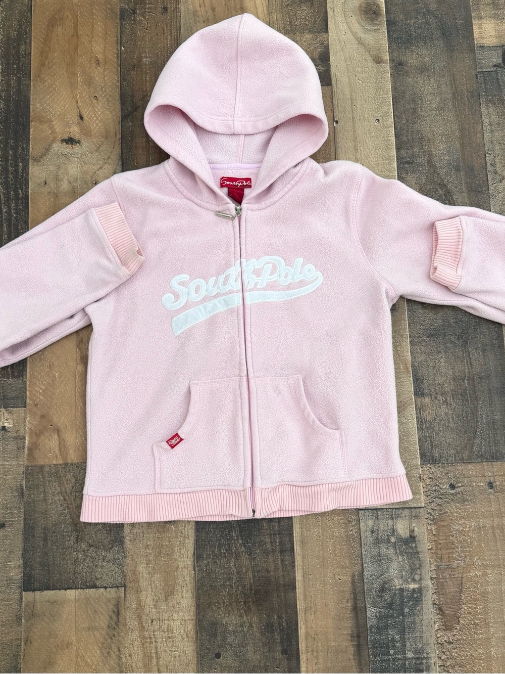 Southpole Pink Full Zip Fleece Hoodie Youth Girls Size L